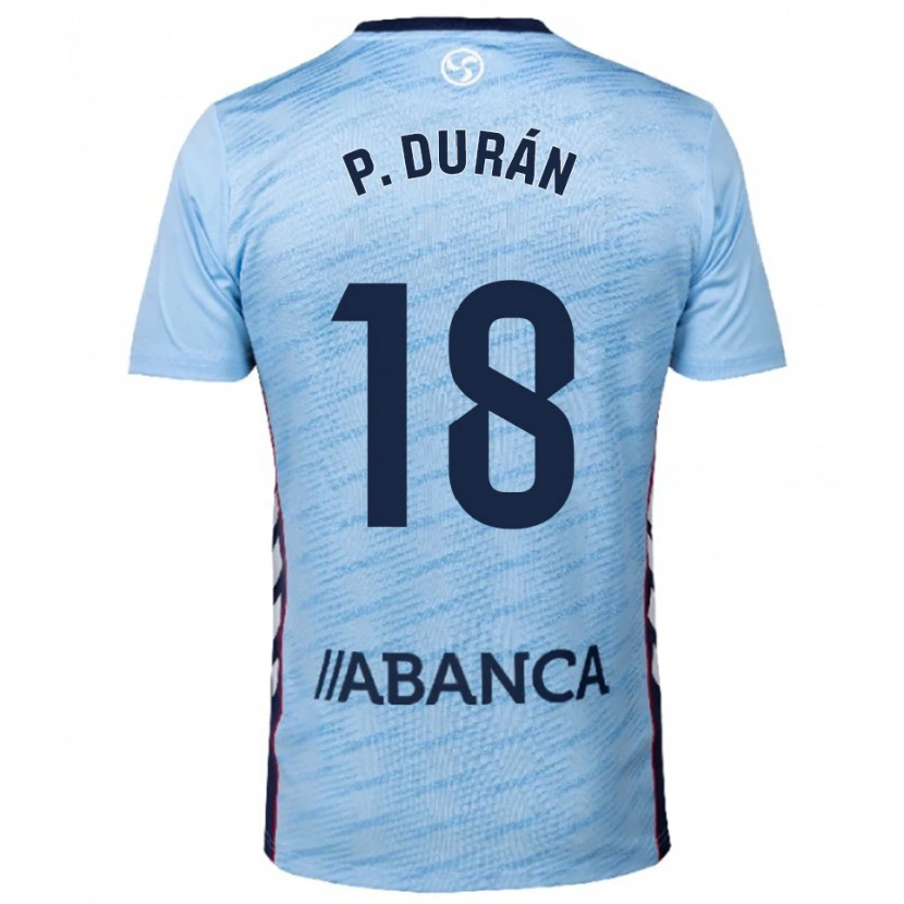 Danxen Barn Pablo Durán #18 Himmelsblå Röd Hemmatröja Matchtröjor 2025/26 Tröjor T-Tröja