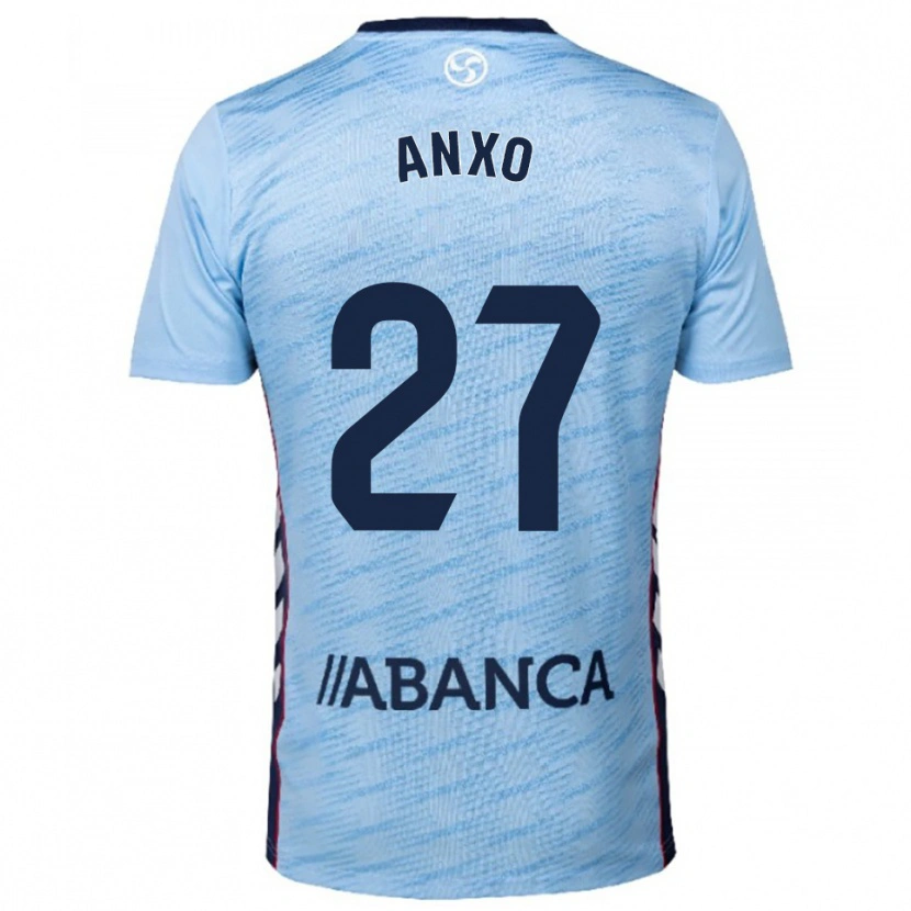 Danxen Barn Anxo Rodríguez #27 Himmelsblå Röd Hemmatröja Matchtröjor 2025/26 Tröjor T-Tröja