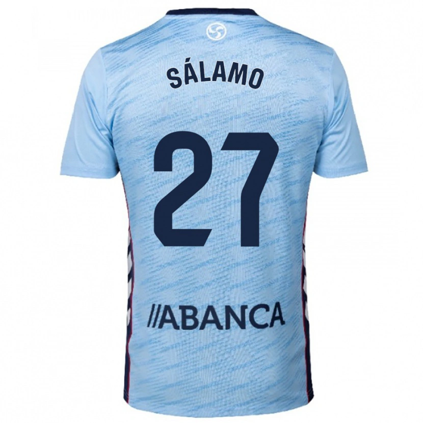 Danxen Barn Jorge Sálamo #27 Himmelsblå Röd Hemmatröja Matchtröjor 2025/26 Tröjor T-Tröja