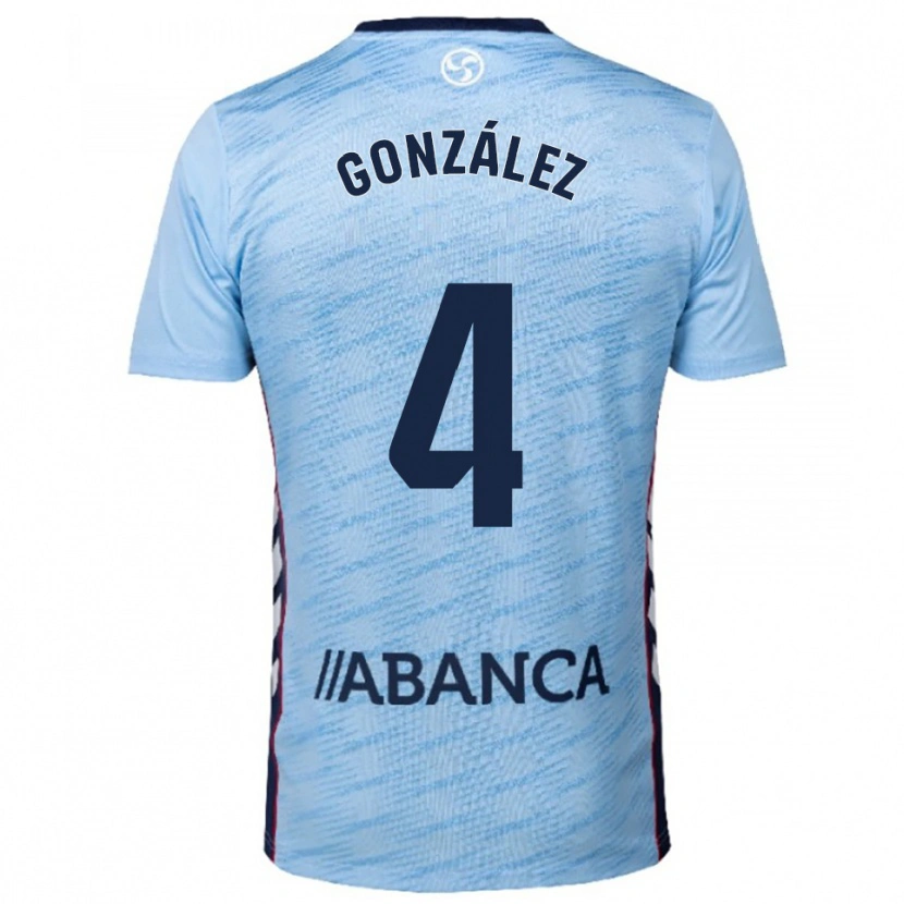 Danxen Barn Paula González #4 Himmelsblå Röd Hemmatröja Matchtröjor 2025/26 Tröjor T-Tröja