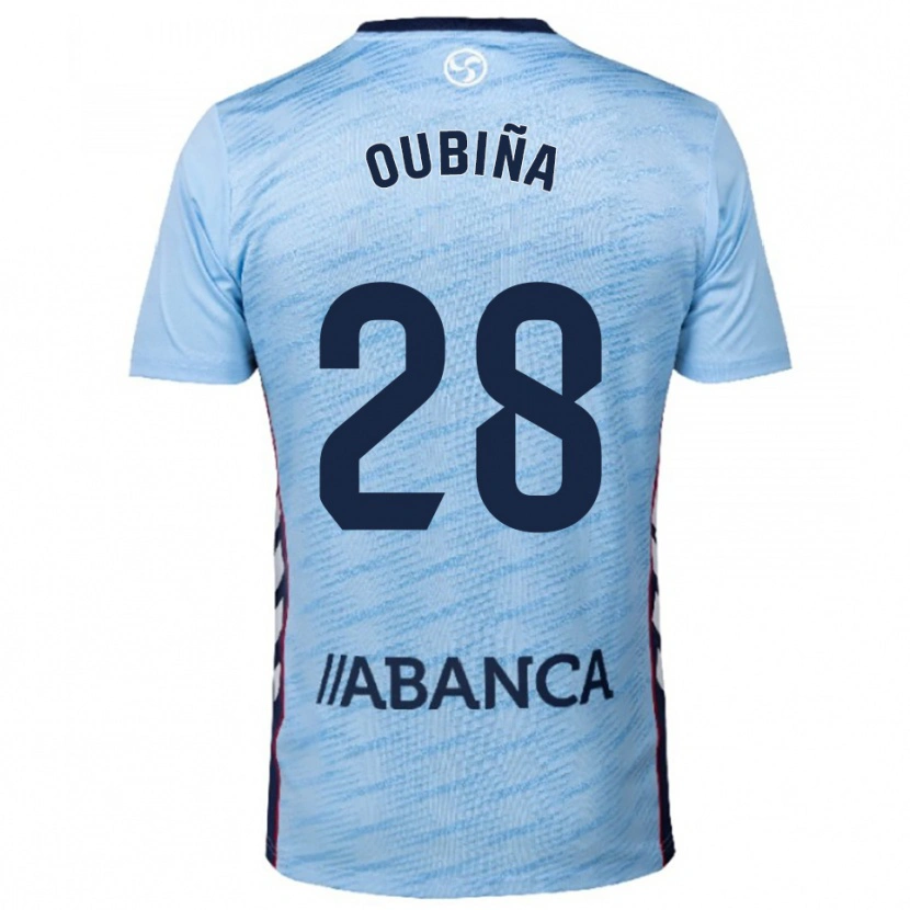 Danxen Barn Jimena Oubiña #28 Himmelsblå Röd Hemmatröja Matchtröjor 2025/26 Tröjor T-Tröja