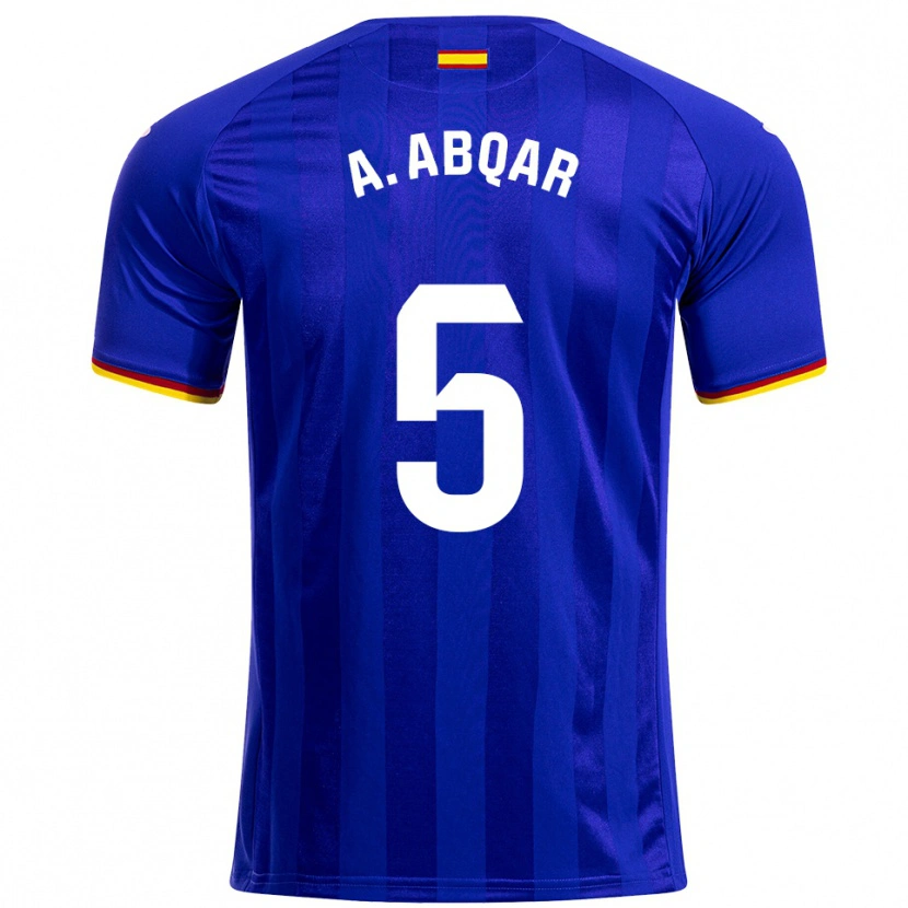 Danxen Barn Abdel Abqar #5 Blå Röd Gul Hemmatröja Matchtröjor 2025/26 Tröjor T-Tröja