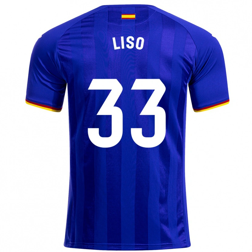 Danxen Barn Adrián Liso #33 Blå Röd Gul Hemmatröja Matchtröjor 2025/26 Tröjor T-Tröja