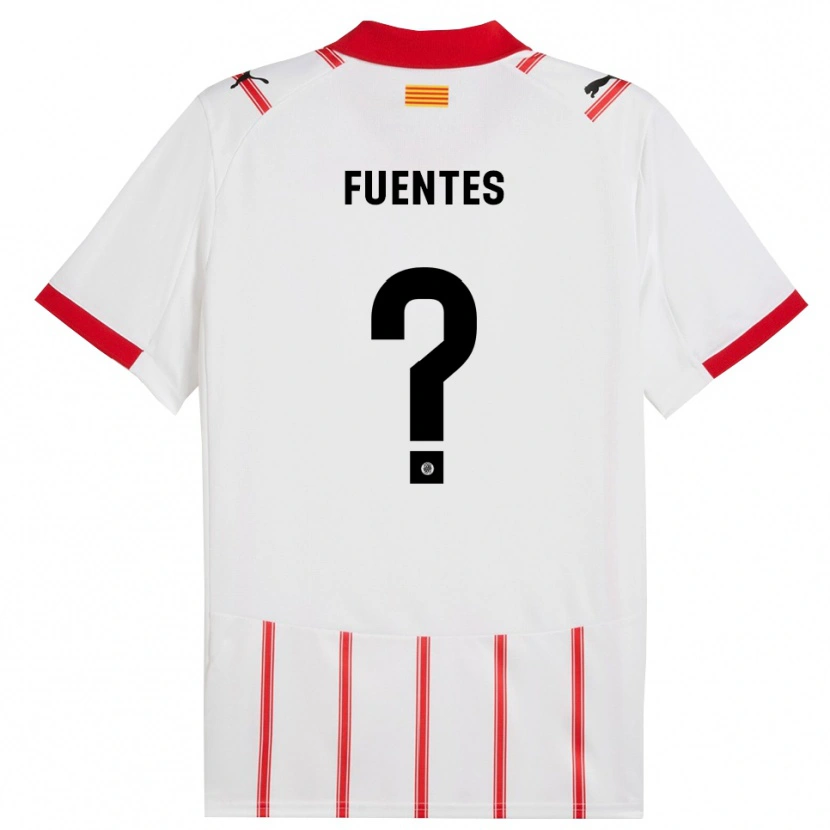 Danxen Barn Jaime Fuentes #0 Vit Röd Hemmatröja Matchtröjor 2025/26 Tröjor T-Tröja