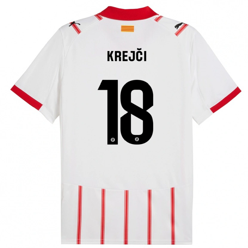 Danxen Barn Ladislav Krejci #18 Vit Röd Hemmatröja Matchtröjor 2025/26 Tröjor T-Tröja