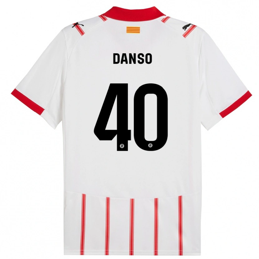 Danxen Barn Jordi Danso #40 Vit Röd Hemmatröja Matchtröjor 2025/26 Tröjor T-Tröja