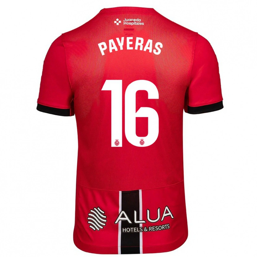 Danxen Barn Martí Payeras #16 Röd Svart Hemmatröja Matchtröjor 2025/26 Tröjor T-Tröja