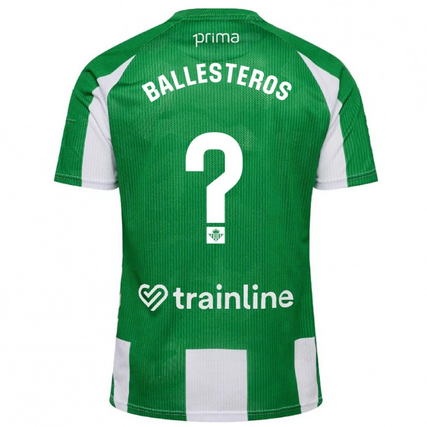 Danxen Barn Gonzalo Ballesteros #0 Grön Vit Hemmatröja Matchtröjor 2025/26 Tröjor T-Tröja