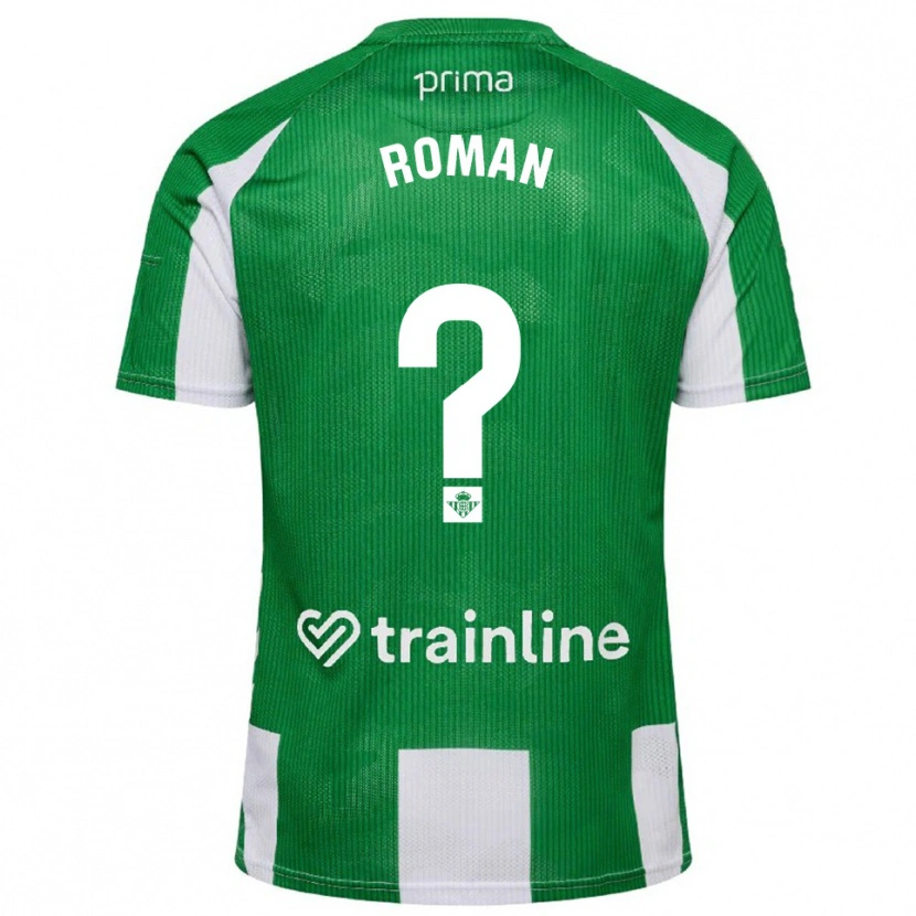 Danxen Barn Samu Román #0 Grön Vit Hemmatröja Matchtröjor 2025/26 Tröjor T-Tröja