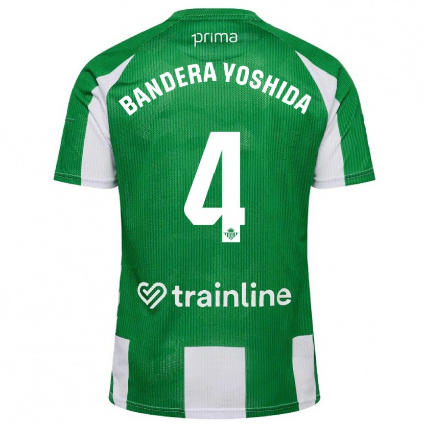 Danxen Barn Kenta Bandera Yoshida #4 Grön Vit Hemmatröja Matchtröjor 2025/26 Tröjor T-Tröja