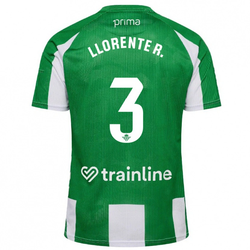 Danxen Barn Diego Llorente #3 Grön Vit Hemmatröja Matchtröjor 2025/26 Tröjor T-Tröja