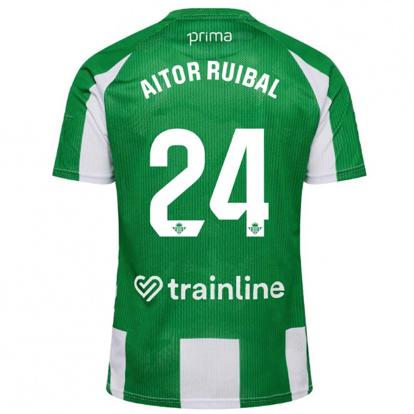 Danxen Barn Aitor Ruibal #24 Grön Vit Hemmatröja Matchtröjor 2025/26 Tröjor T-Tröja
