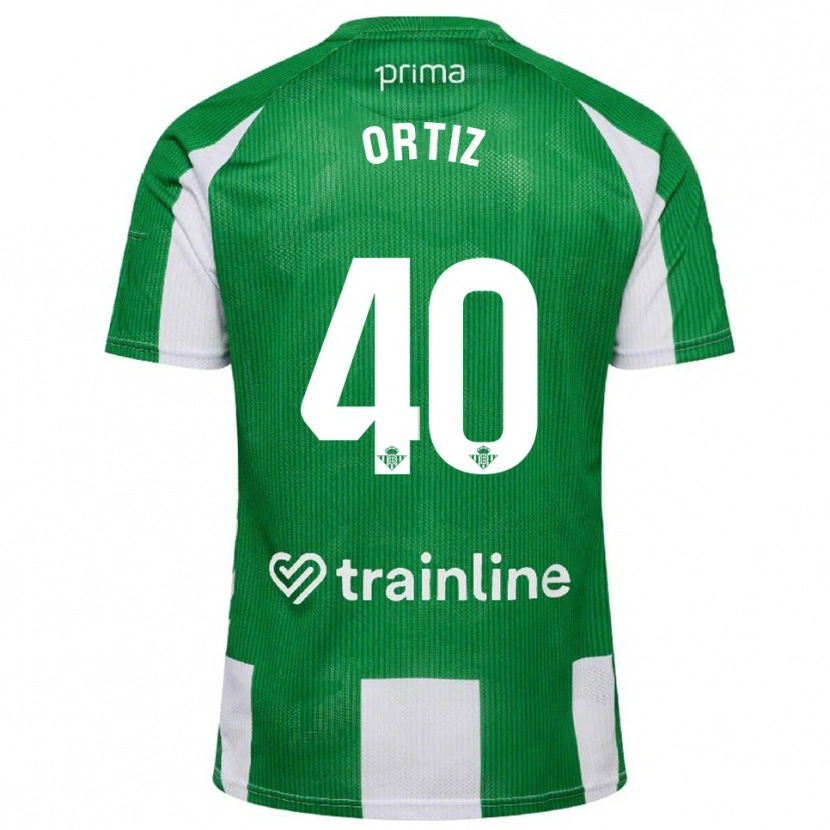 Danxen Barn Ángel Ortiz #40 Grön Vit Hemmatröja Matchtröjor 2025/26 Tröjor T-Tröja