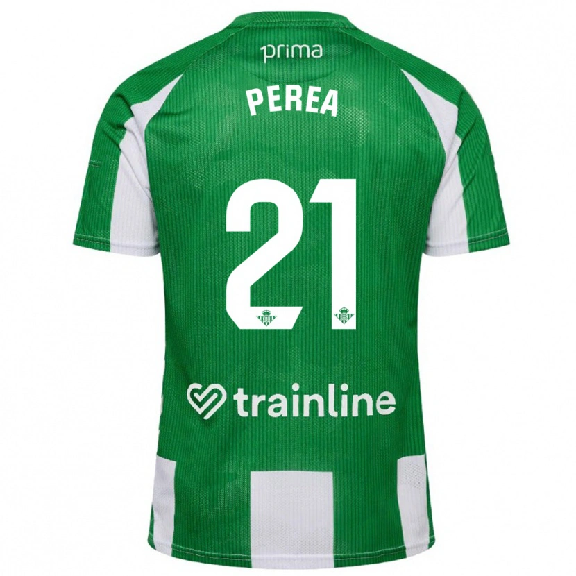 Danxen Barn Paula Perea #21 Grön Vit Hemmatröja Matchtröjor 2025/26 Tröjor T-Tröja