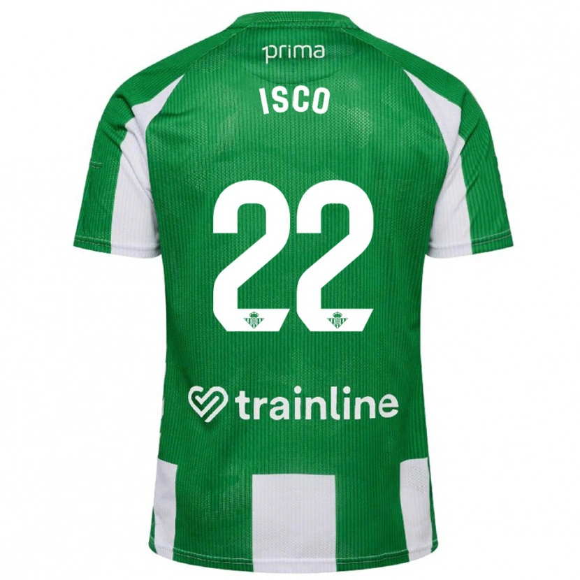 Danxen Barn Isco #22 Grön Vit Hemmatröja Matchtröjor 2025/26 Tröjor T-Tröja