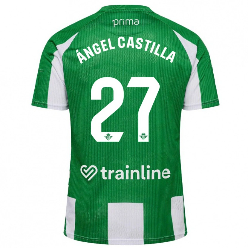 Danxen Barn Miguel Ángel Castilla #27 Grön Vit Hemmatröja Matchtröjor 2025/26 Tröjor T-Tröja