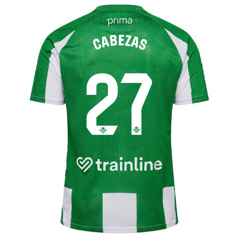 Danxen Barn Ángela Cabezas #27 Grön Vit Hemmatröja Matchtröjor 2025/26 Tröjor T-Tröja