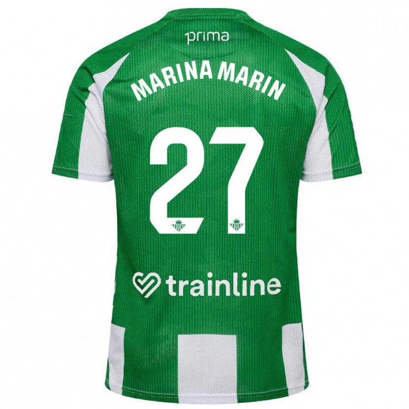 Danxen Barn Marina Marín #27 Grön Vit Hemmatröja Matchtröjor 2025/26 Tröjor T-Tröja