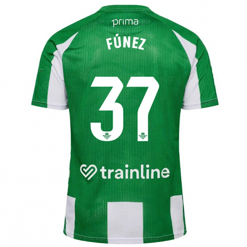 Danxen Barn Rica Fúnez #37 Grön Vit Hemmatröja Matchtröjor 2025/26 Tröjor T-Tröja