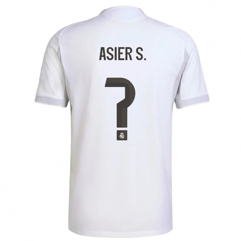 Danxen Barn Asier Sánchez #0 Vit Gul Hemmatröja Matchtröjor 2025/26 Tröjor T-Tröja