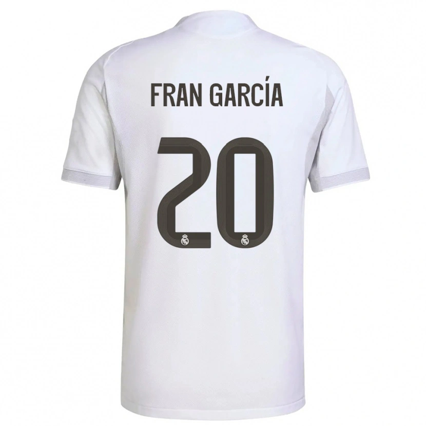 Danxen Barn Fran García #20 Vit Gul Hemmatröja Matchtröjor 2025/26 Tröjor T-Tröja