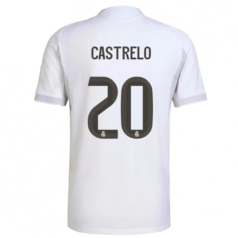 Danxen Barn Gabri Castrelo #20 Vit Gul Hemmatröja Matchtröjor 2025/26 Tröjor T-Tröja