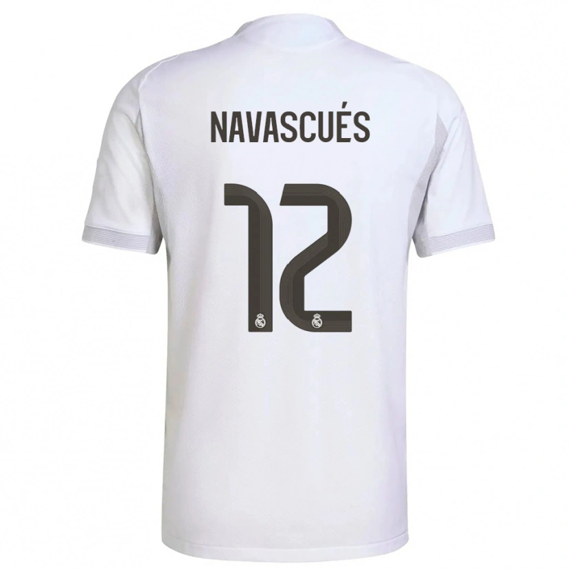 Danxen Barn Liberto Navascués #12 Vit Gul Hemmatröja Matchtröjor 2025/26 Tröjor T-Tröja