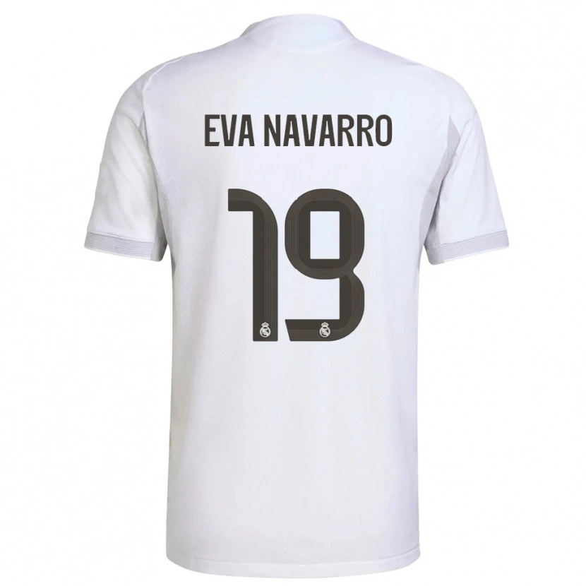 Danxen Barn Eva Navarro #19 Vit Gul Hemmatröja Matchtröjor 2025/26 Tröjor T-Tröja