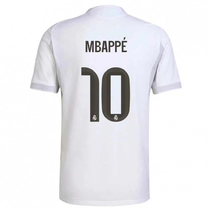 Danxen Barn Kylian Mbappé #10 Vit Gul Hemmatröja Matchtröjor 2025/26 Tröjor T-Tröja