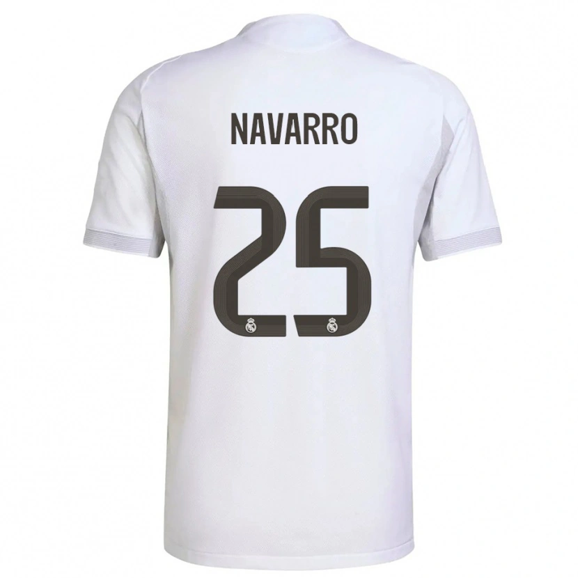 Danxen Barn Javier Navarro #25 Vit Gul Hemmatröja Matchtröjor 2025/26 Tröjor T-Tröja