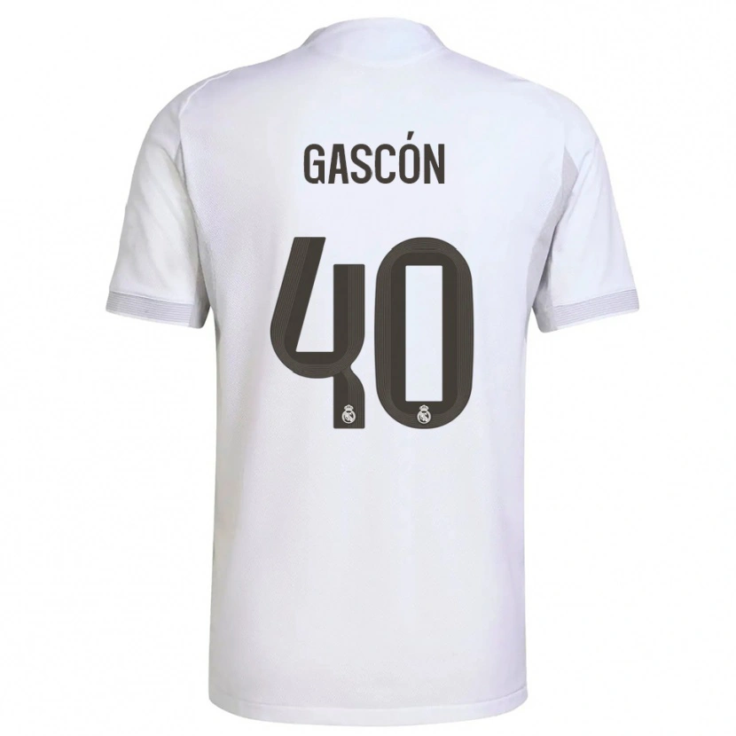 Danxen Barn Ignacio Gascón #40 Vit Gul Hemmatröja Matchtröjor 2025/26 Tröjor T-Tröja