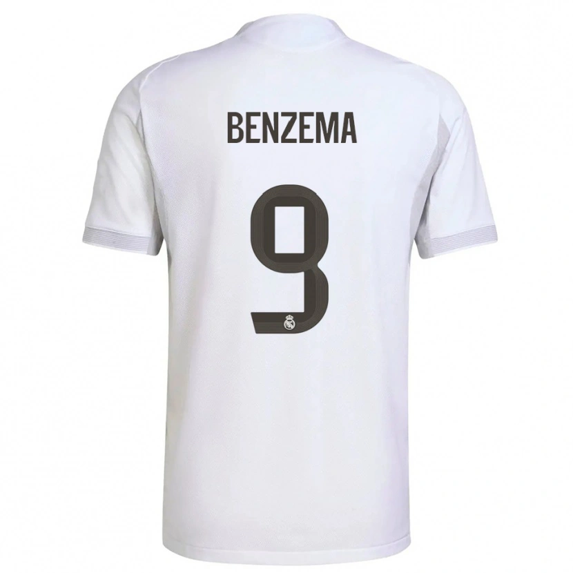 Danxen Barn Karim Benzema #9 Vit Gul Hemmatröja Matchtröjor 2025/26 Tröjor T-Tröja
