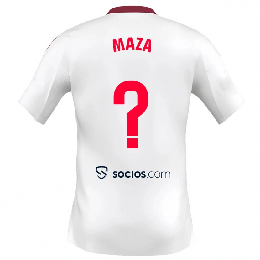 Danxen Barn Manuel Maza #0 Vit Röd Hemmatröja Matchtröjor 2025/26 Tröjor T-Tröja