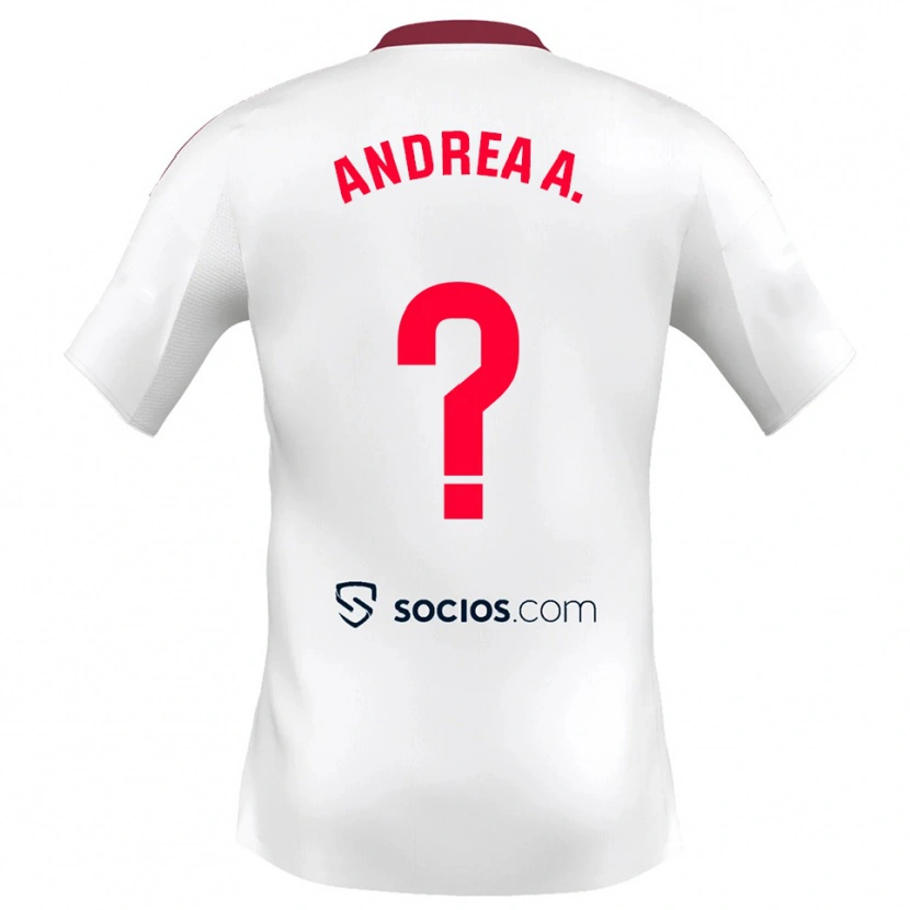 Danxen Barn Andrea Abigail Álvarez Donis #0 Vit Röd Hemmatröja Matchtröjor 2025/26 Tröjor T-Tröja