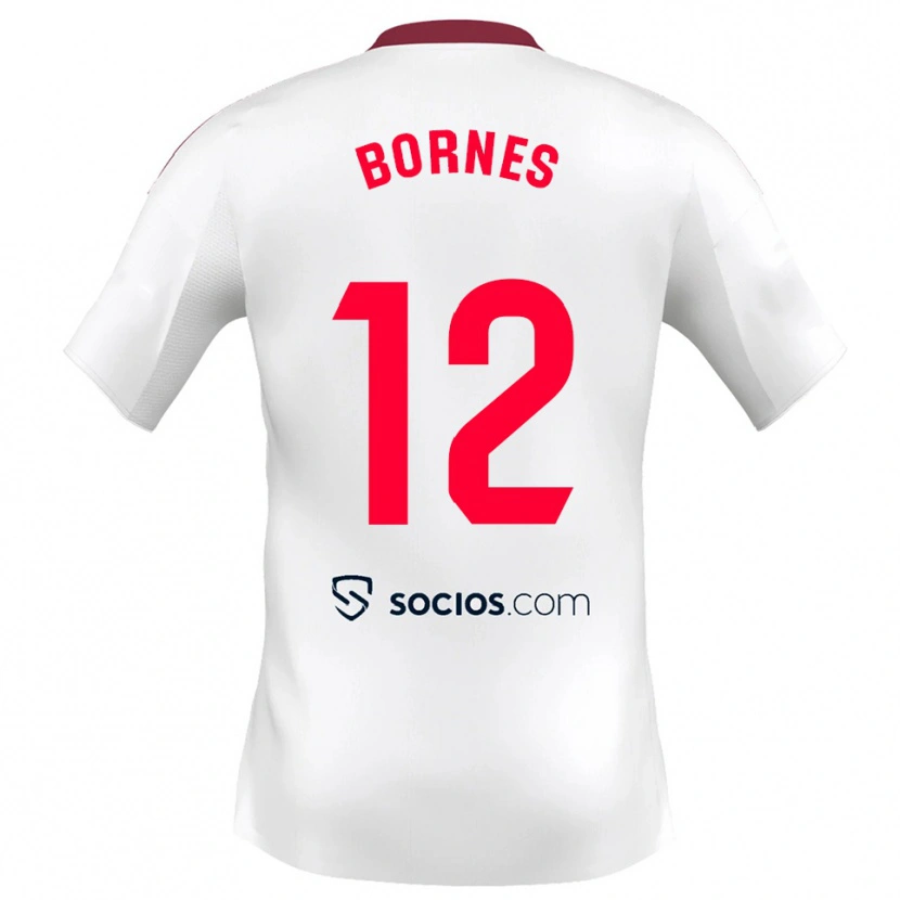 Danxen Barn Pedro Bornes #12 Vit Röd Hemmatröja Matchtröjor 2025/26 Tröjor T-Tröja