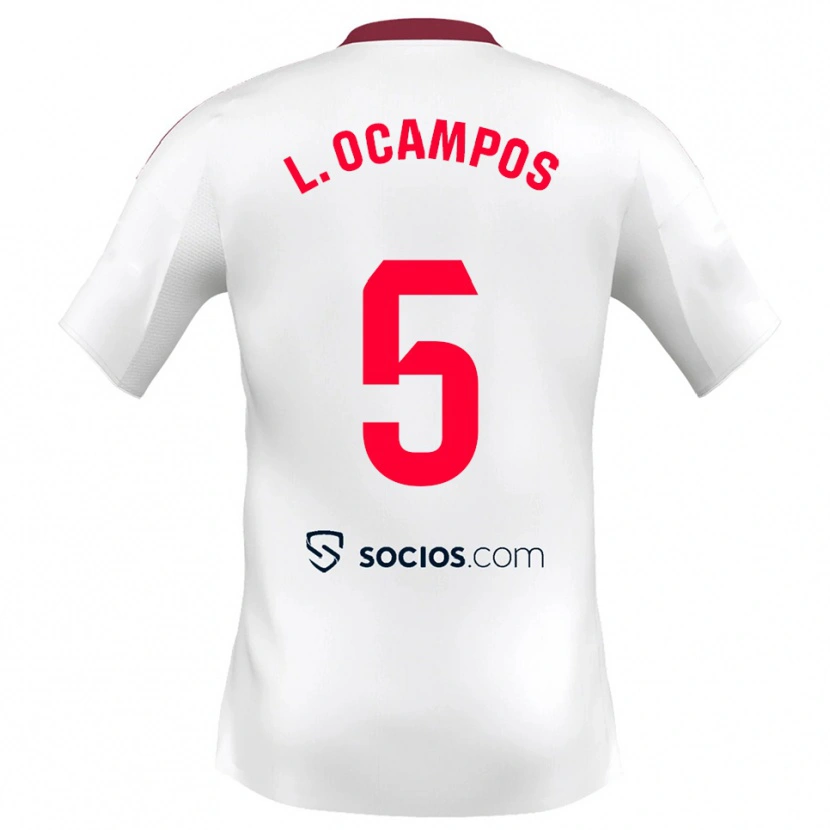 Danxen Barn Lucas Ocampos #5 Vit Röd Hemmatröja Matchtröjor 2025/26 Tröjor T-Tröja