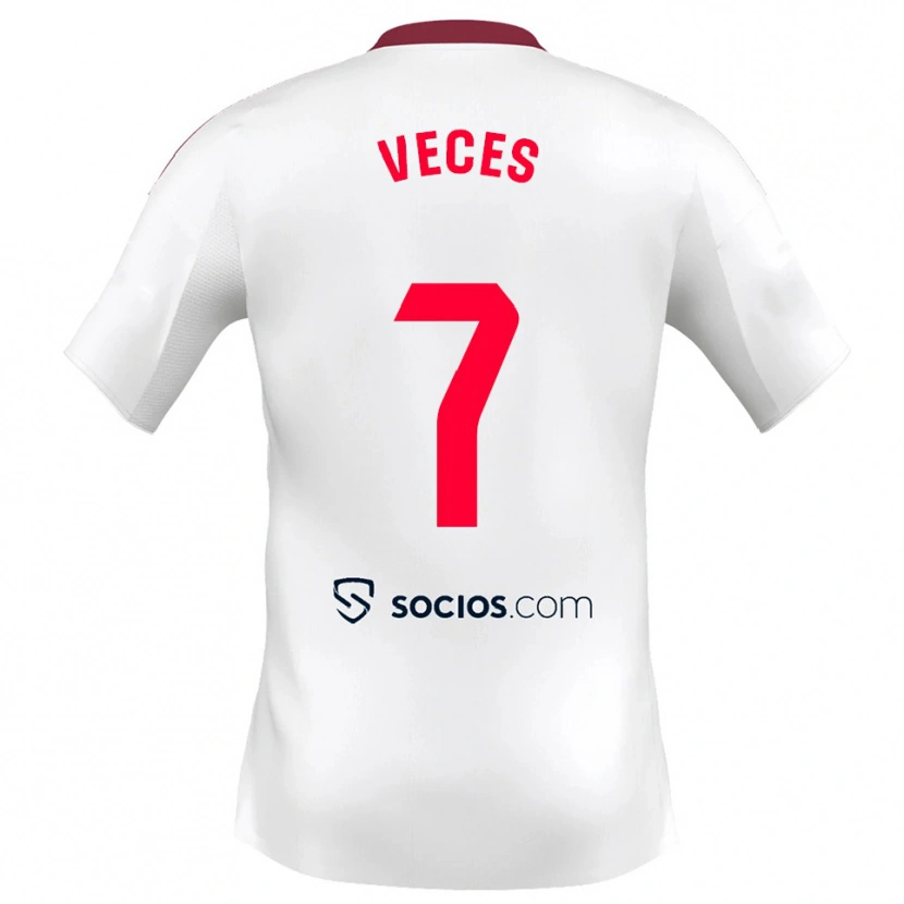 Danxen Barn Sergio Veces #7 Vit Röd Hemmatröja Matchtröjor 2025/26 Tröjor T-Tröja