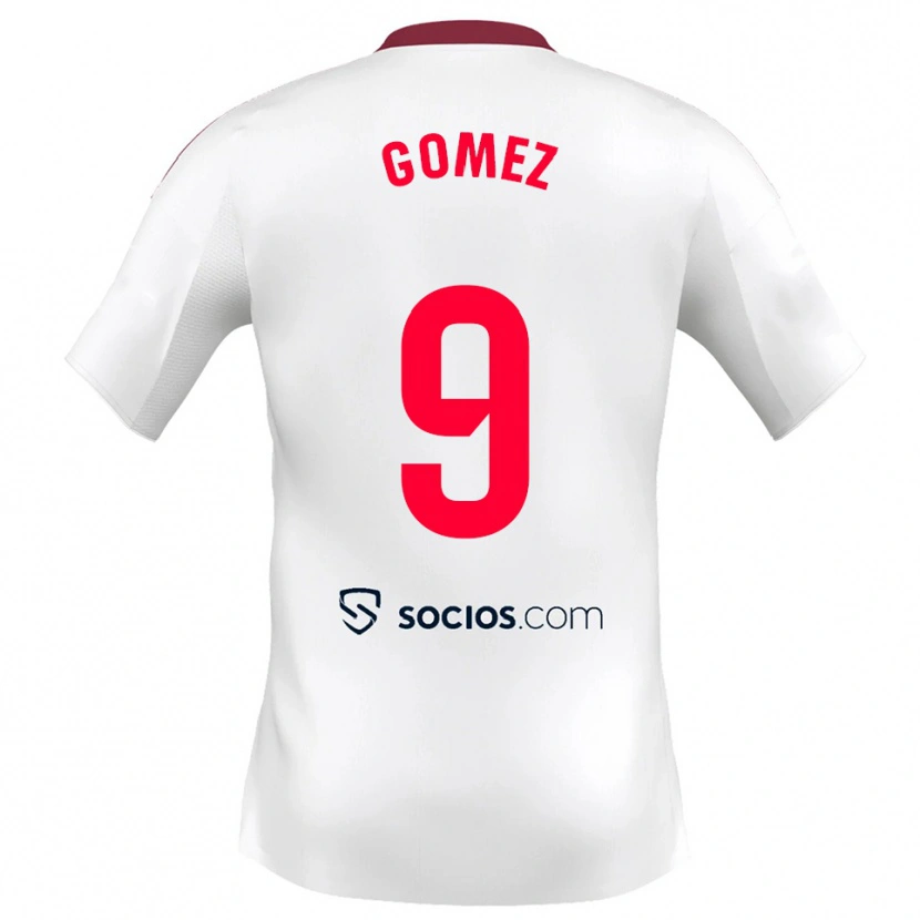 Danxen Barn Raúl Gómez #9 Vit Röd Hemmatröja Matchtröjor 2025/26 Tröjor T-Tröja