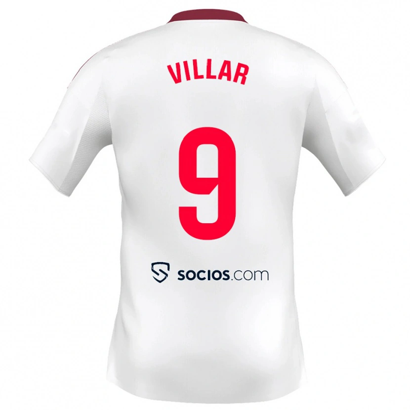 Danxen Barn Iker Villar #9 Vit Röd Hemmatröja Matchtröjor 2025/26 Tröjor T-Tröja