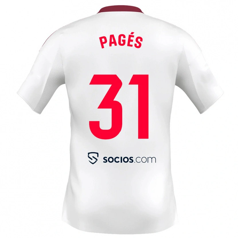 Danxen Barn Lukas Pagés #31 Vit Röd Hemmatröja Matchtröjor 2025/26 Tröjor T-Tröja