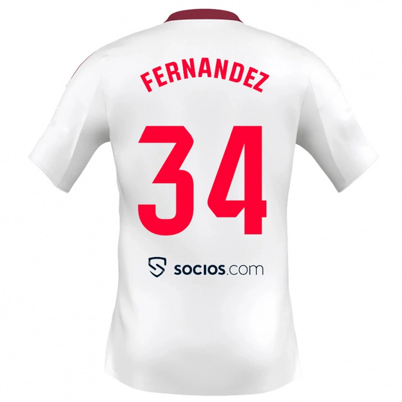 Danxen Barn Marc Fernández #34 Vit Röd Hemmatröja Matchtröjor 2025/26 Tröjor T-Tröja