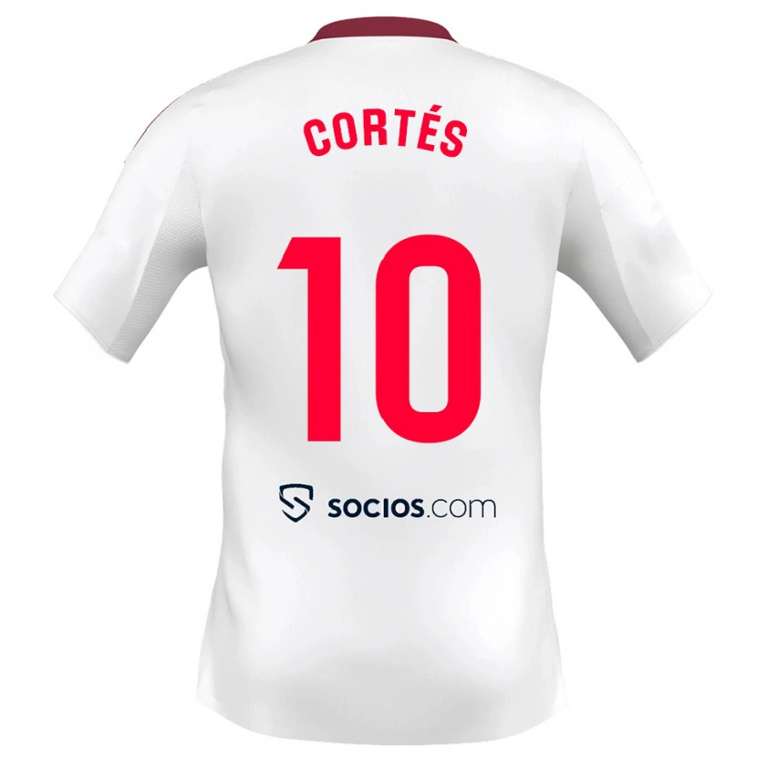 Danxen Barn Millaray Cortés #10 Vit Röd Hemmatröja Matchtröjor 2025/26 Tröjor T-Tröja