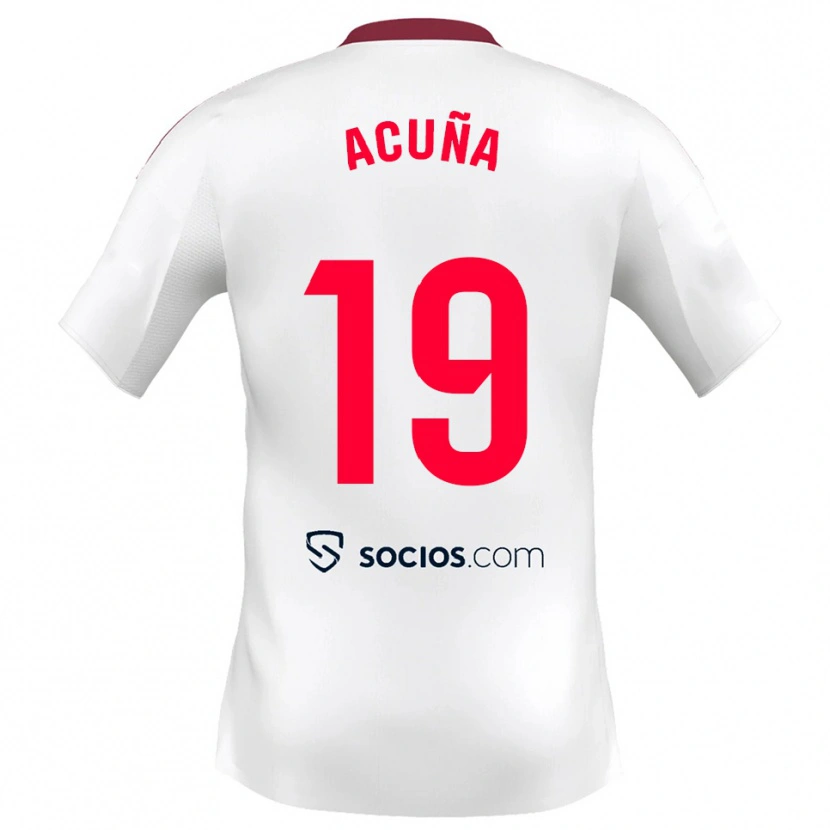 Danxen Barn Marcos Acuna #19 Vit Röd Hemmatröja Matchtröjor 2025/26 Tröjor T-Tröja