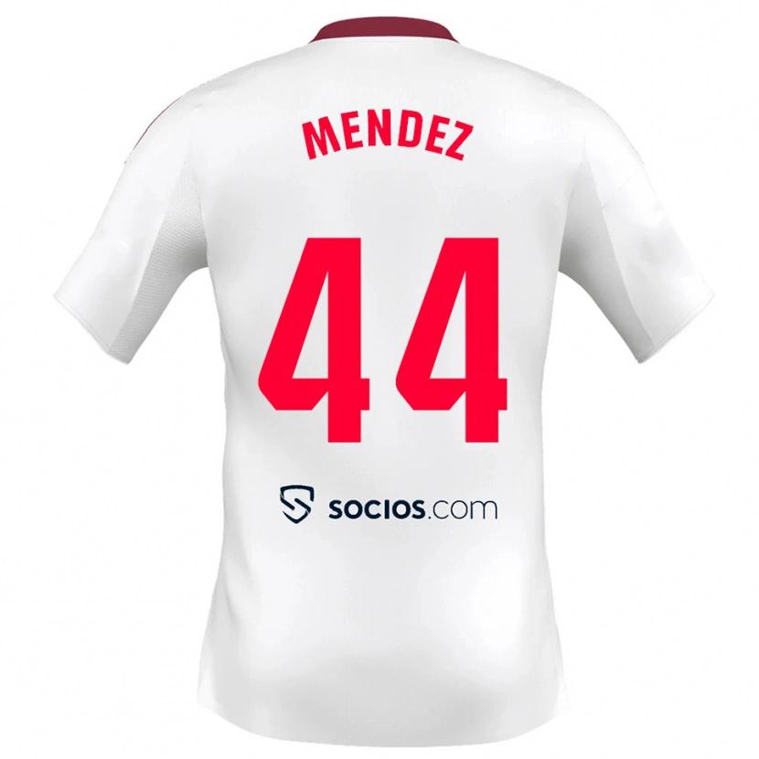 Danxen Barn Tomas Mendez #44 Vit Röd Hemmatröja Matchtröjor 2025/26 Tröjor T-Tröja