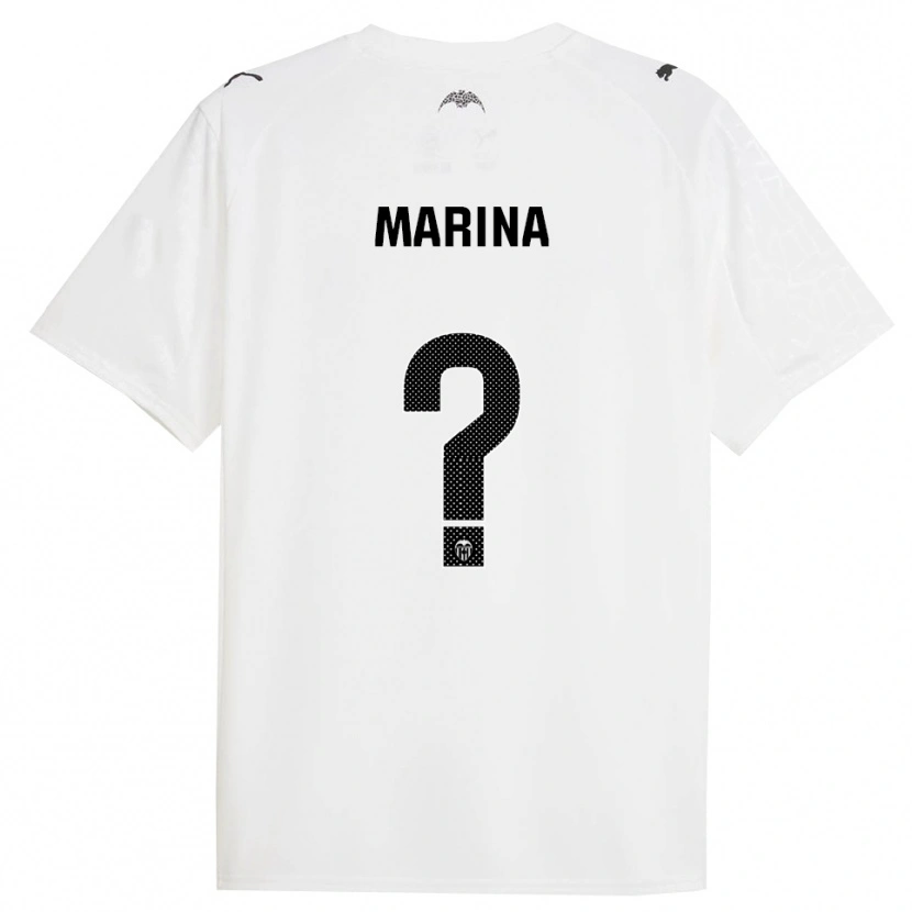 Danxen Barn Marina Llacer Muñoz #0 Vit Svart Hemmatröja Matchtröjor 2025/26 Tröjor T-Tröja