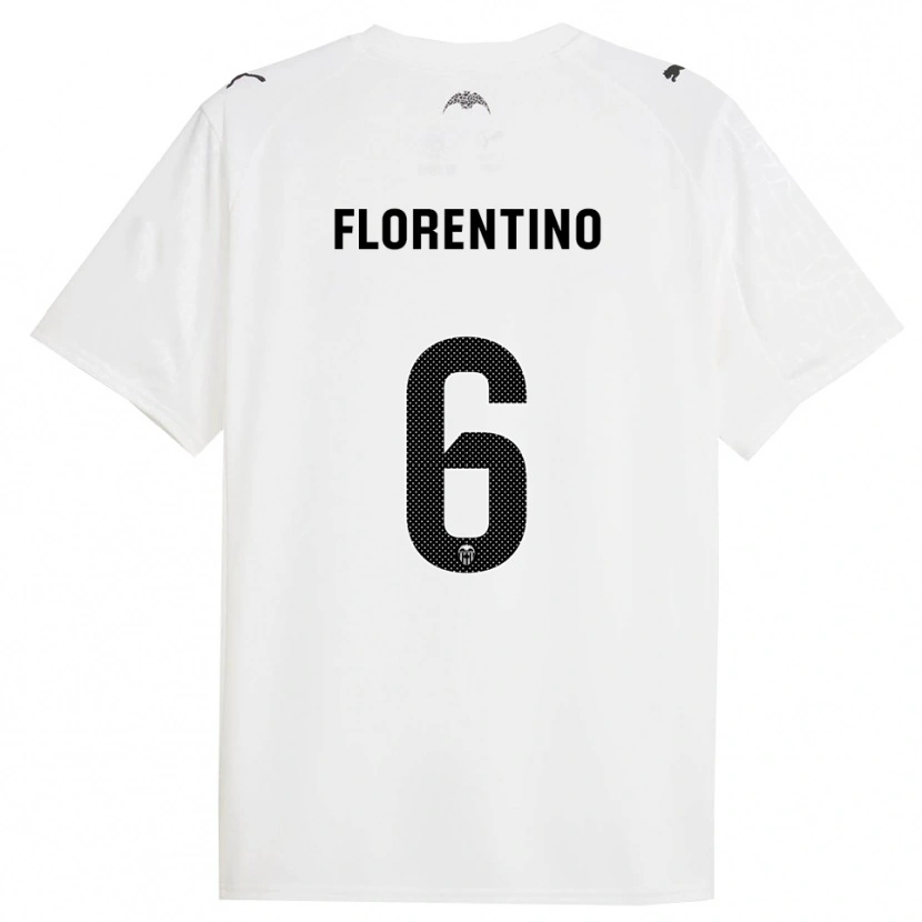 Danxen Barn Claudia Florentino #6 Vit Svart Hemmatröja Matchtröjor 2025/26 Tröjor T-Tröja