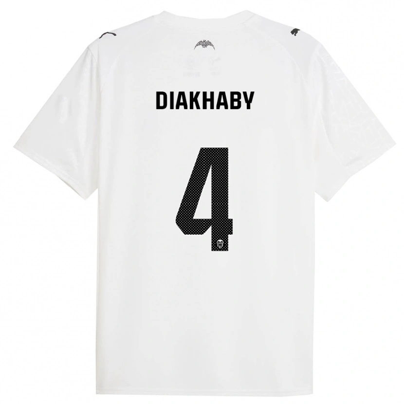Danxen Barn Mouctar Diakhaby #4 Vit Svart Hemmatröja Matchtröjor 2025/26 Tröjor T-Tröja