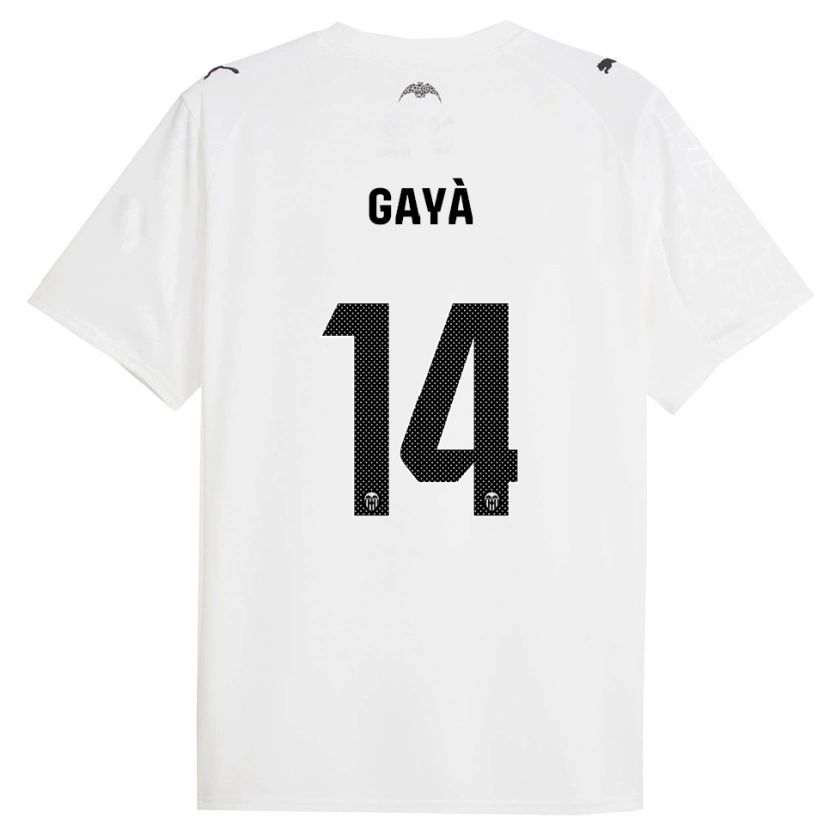 Danxen Barn José Gayà #14 Vit Svart Hemmatröja Matchtröjor 2025/26 Tröjor T-Tröja