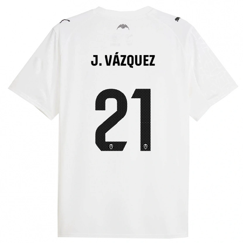 Danxen Barn Jesús Vázquez #21 Vit Svart Hemmatröja Matchtröjor 2025/26 Tröjor T-Tröja