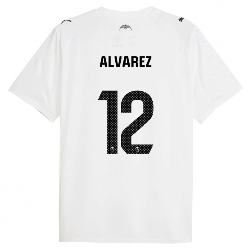 Danxen Barn Sofia Alvarez #12 Vit Svart Hemmatröja Matchtröjor 2025/26 Tröjor T-Tröja